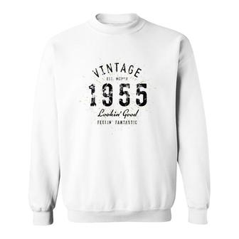 Womens Vintage 67Th Birthday Born In 1955 Sweatshirt | Mazezy