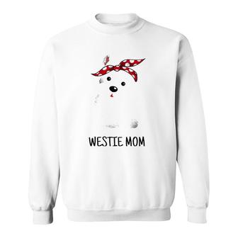 Womens Westie Mom West Highland White Terrier Dog Lovers Gift V-Neck Sweatshirt | Mazezy