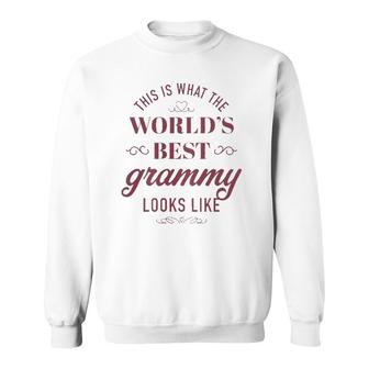 Womens World's Best Grammy Funny Mothers Day Greatest Grandma Sweatshirt | Mazezy