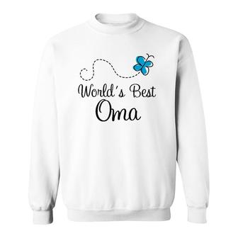 World's Best Oma Grandma Butterfly Mother's Day Sweatshirt | Mazezy