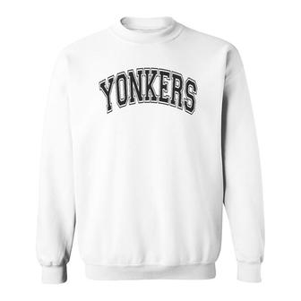 Yonkers Ny Varsity Style Black With Black Text Sweatshirt | Mazezy