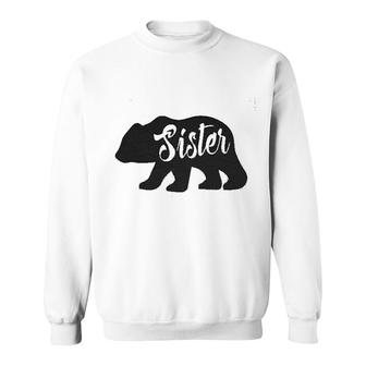 Youth Sister Bear Cute Funny Cool Camping Family For Little Sister Sweatshirt - Thegiftio