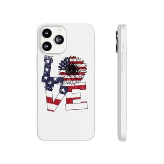 4Th Of July Love Sunflower Patriotic American Flag Phonecase iPhone | Mazezy