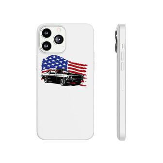 American Muscle Car With Flying American Flag For Car Lovers Phonecase iPhone | Mazezy