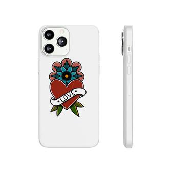 American Traditional Tattoo Design Love Heart Phonecase iPhone | Mazezy