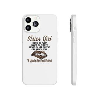 Aries Girl Leopard A Mouth She Cant Control Birthday Gift Phonecase iPhone - Seseable