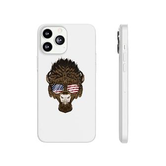 Bison Buffalo Wearing Usa Sunglasses American Flag Patriotic Phonecase iPhone | Mazezy
