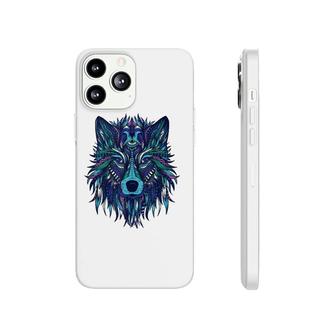Blue Wolf Head Tribal Mandala Tattoo Art Phonecase iPhone | Mazezy