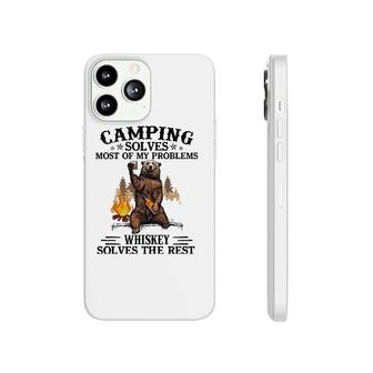 Camping Solves Most Of My Problems Bear And Whiskey Phonecase iPhone | Mazezy