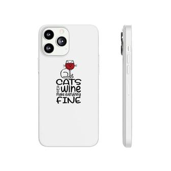 Cat And Wine Make Everything Fine Phonecase iPhone | Mazezy