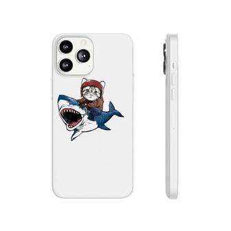 Cat Riding A Shark Lover Cat Lover Funny Cat Shark Phonecase iPhone | Mazezy
