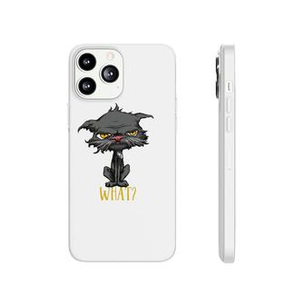 Cat What Funny Bored Cat Yellow Eyes Cat Lovers Kitten Phonecase iPhone | Mazezy