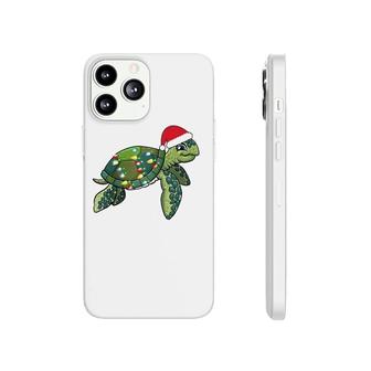 Christmas Sea Turtle With Santa Hat Holiday Cute Gift Pajama Raglan Baseball Tee Phonecase iPhone | Mazezy