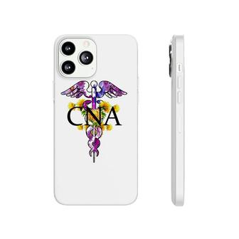 Cna Certified Nurse Assistant Caduceus With Flowers Flowery Phonecase iPhone | Mazezy