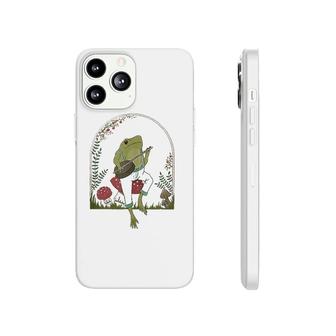 Cottagecore Aesthetic Frog Playing Banjo On Mushroom Cute Phonecase iPhone | Mazezy