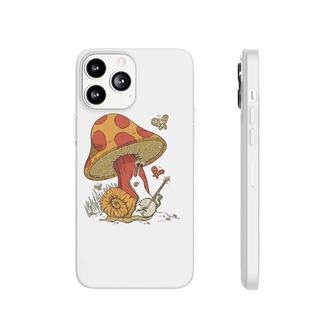 Cottagecore Aesthetic Snail Playing Banjo On Mushroom Cute Phonecase iPhone | Mazezy