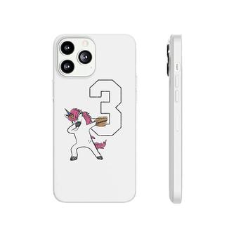 Dabbing Unicorn Softball Number 3 Softball Jersey Phonecase iPhone | Mazezy