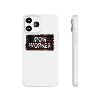 Distressed Iron Worker Gift For American Welders Phonecase iPhone | Mazezy