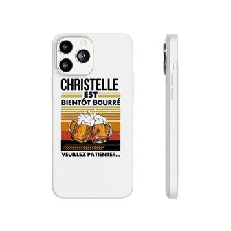 Drinker Christelle Est Bientôt Bourré Veuillez Patienter Retro Vintage Beer Glasses Phonecase iPhone | Mazezy