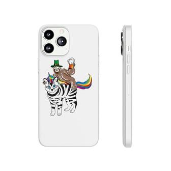 Drunk Leprechaun Sloth Riding A Zebra Cat Unicorn Phonecase iPhone | Mazezy