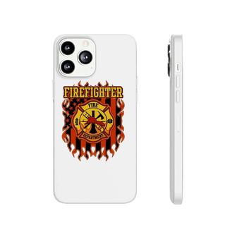 Firefighter Fire Department Fire Badge And Flag Phonecase iPhone | Mazezy