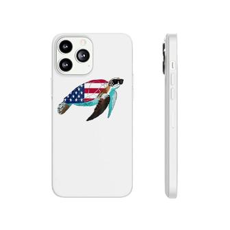 Fourth Of July Cool Patriotic Sea Turtle Tee Gift Phonecase iPhone | Mazezy