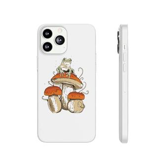 Frog Sitting On Mushroom Cute Cottagecore Nature Graphic Phonecase iPhone | Mazezy
