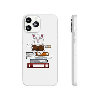 Funny Cat Kitty Reading Books Coffee Phonecase iPhone | Mazezy
