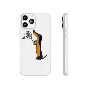 Funny Dachshund Dog Playing Badminton Phonecase iPhone | Mazezy
