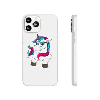 Funny Nerd Unicorn With Glasses Cool Genius Horses Gift Raglan Baseball Tee Phonecase iPhone | Mazezy