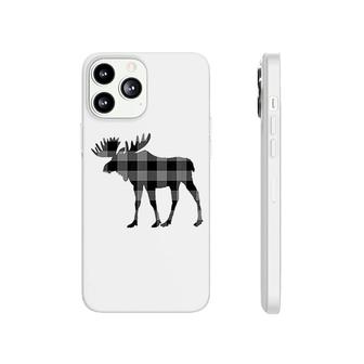 Gray And Black Buffalo Plaid Flannel Moose Phonecase iPhone | Mazezy