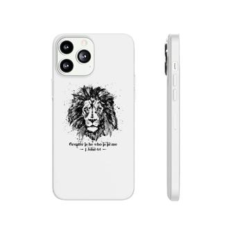 Greater Is He Who Is In Me 1 John 44 Lion Of Judah Phonecase iPhone | Mazezy