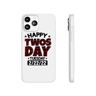 Happy Twosday 2022 Teacher 2-22-22 Twos Day Buffalo Plaid Phonecase iPhone | Mazezy