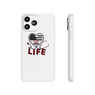 Healthcare Worker Us Flag Heart Phonecase iPhone | Mazezy
