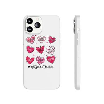 Hearts Teach Love Inspire 1St Grade Teacher Valentines Day Phonecase iPhone | Mazezy