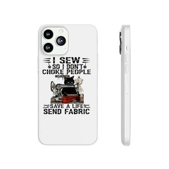 I Sew So I Don't Choke People Sewing Machine Black Cat Phonecase iPhone | Mazezy