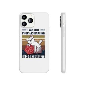 I'm Not Procrastinating I'm Doing Side Quests D20 Rpg Cat Phonecase iPhone | Mazezy