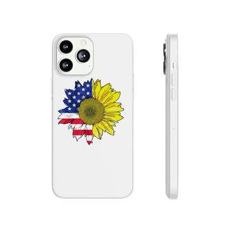 July 4 Sunflower Painting American Flag Graphic Plus Size Phonecase iPhone | Mazezy