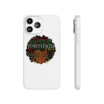 Juneteenth Melanin Black Women Natural Hair Afro Word Art Phonecase iPhone | Mazezy