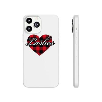 Lashes Heart Buffalo Plaid Valentine Spa Or Salon Wear Beautician Phonecase iPhone | Mazezy