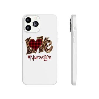 Love Nurselife Leopard Print Red Plaid Heart Phonecase iPhone | Mazezy