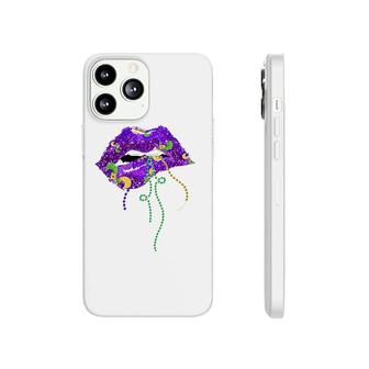 Mardi Gras Lips Queen Carnival Costume Purple & Gold Funny Phonecase iPhone | Mazezy