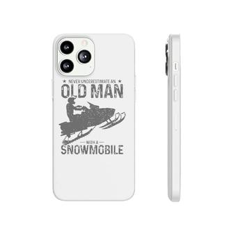 Never Underestimate An Old Man With A Snowmobile Funny Phonecase iPhone | Mazezy