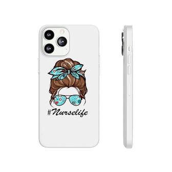 Nurse Life Funny Messy Bun Hair & Glasses, Cute Phonecase iPhone | Mazezy