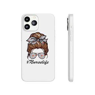 Nurse Life Funny Messy Bun Hair & Glasses Phonecase iPhone | Mazezy