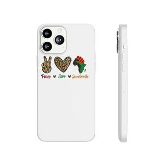 Peace Love Juneteenth Black Pride Independence Day Leopard V-Neck Phonecase iPhone | Mazezy