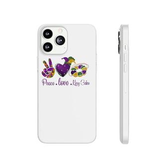 Peace Love King Cake A Mardi Gras Party Carnival Gifts Phonecase iPhone | Mazezy