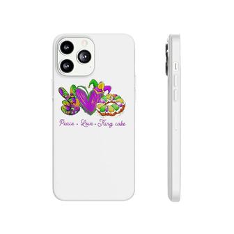Peace Love King Cake Funny Mardi Gras Party Carnival Gifts Phonecase iPhone | Mazezy