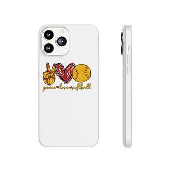 Peace Love Softball Funny Softball Lovers Sporty Activities Phonecase iPhone | Mazezy