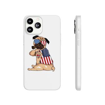 Pug Dog Merica 4Th Of July Usa American Flag Men Women Phonecase iPhone | Mazezy